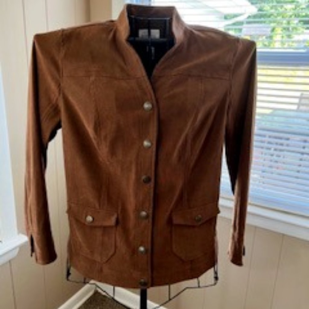 Hasting & Smith Brown Faux Suede Blazer Jacket Sz. Pl